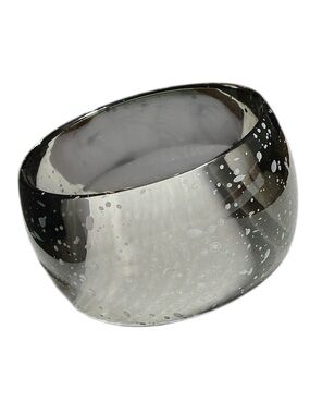 Vintage Black Speckled Resin Wide Bracelet